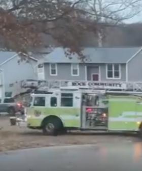Fire Truck Spins Out Of Control On Ice